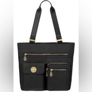 Baggallini Hong Kong RFID Laptop Tote in Black w/ Gold Hardware NWOT